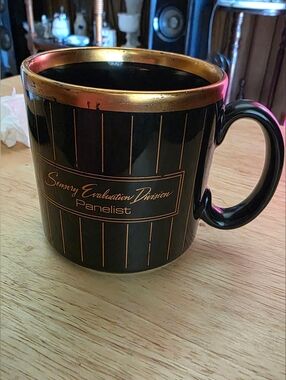 Panelist Black and Gold Ceramic Coffee Mug